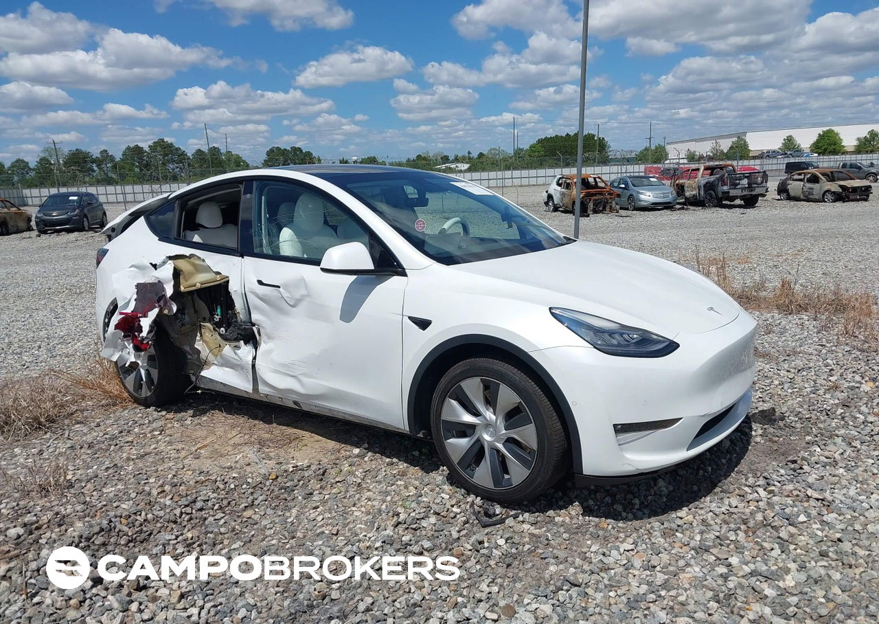 2021 Tesla Model Y Long Range Dual Motor All-wheel Drive, daño Lateral derecho, Iaai lote 44832013