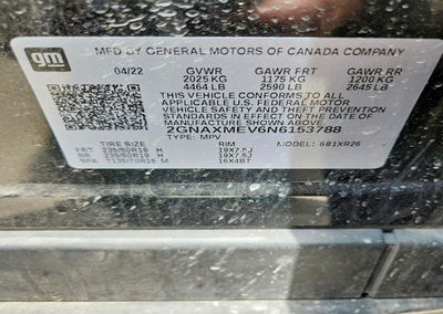 2022 Chevrolet Equinox Rs, Hail damage, Copart lot 53040626, photo 13 of 13