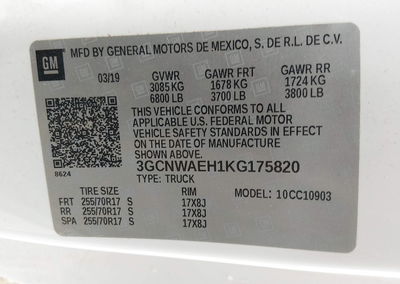 2019 Chevrolet Silverado 1500 Work Truck, Front End damage, Iaai lot 45340142, photo 9 of 16