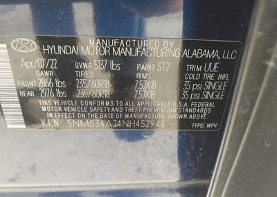 2022 Hyundai Santa Fe Sel, пошкодження: Передня частина, Iaai лот 44815978, фото 9 з 19