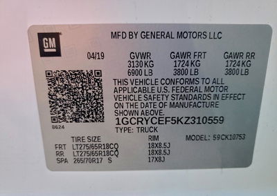 2019 Chevrolet Silverado K1500 Trail Boss Custom, uszkodzenie: Drobne wgniecenia/zarysowania, Copart lot 95823245, zdjęcie