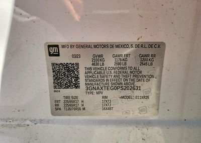 2023 Chevrolet Equinox Lt, пошкодження: Передня частина, Copart лот 78183135, фото 14 з 16