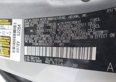 2011 Toyota Sienna Le V6, uszkodzenie: Lewy bok, Iaai lot 45219109, zdjęcie 9 z 17