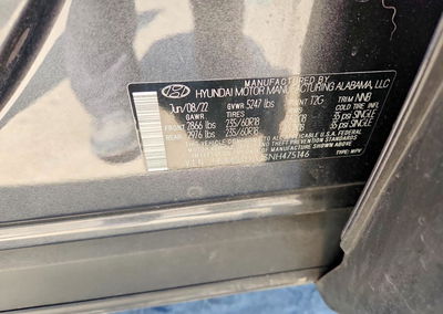 2022 Hyundai Santa Fe Sel, Front End damage, Copart lot 53468886, photo 13 of 15