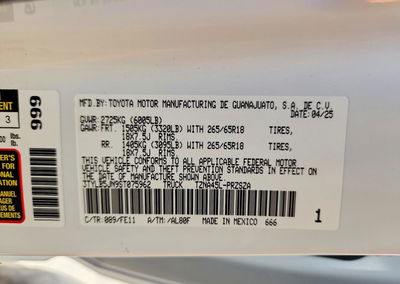 2025 Toyota Tacoma Trd Sport, daño Trasero, Copart lote 55451096, foto 12 de 12