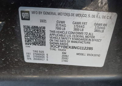 2022 Chevrolet Silverado 1500 Ltd 4wd  Standard Bed Custom, uszkodzenie: Przód, Iaai lot 44913941, zdjęcie 9 z 16