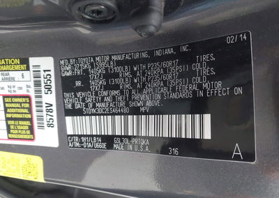 2014 Toyota Sienna Xle V6 8 Passenger, пошкодження: Лівий бік, Iaai лот 45281276, фото 9 з 16