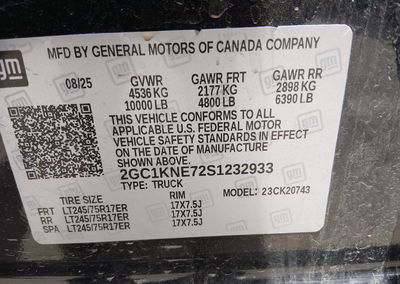 2025 Chevrolet Silverado 2500hd 4wd  Standard Bed Lt, Right Front damage, Iaai lot 44824487, photo 9 of 16