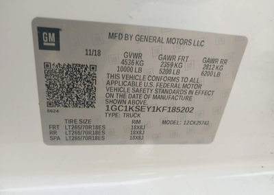 2019 Chevrolet Silverado 2500hd Lt, daño Frontal, Iaai lote 45166177, foto 9 de 21