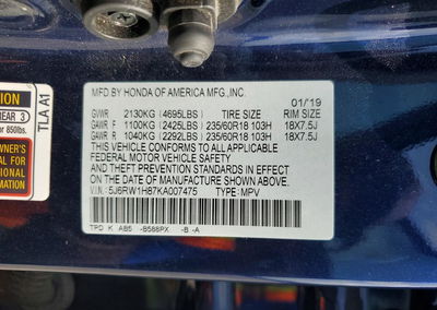 2019 Honda Cr-v Exl, daño Frontal, Copart lote 53328036, foto 14 de 16