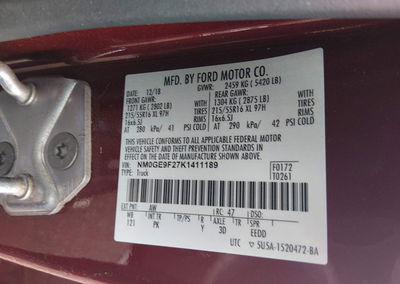 2019 Ford Transit Connect Xlt, daño Generalizado, Iaai lote 45440509, foto 9 de 20