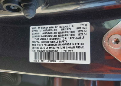 2019 Honda Crv Cr-v, daño Frontal, Copart lote 49058846, foto 13 de 13