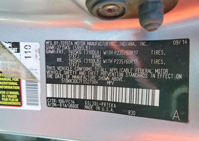 2015 Toyota Sienna Le, daño Frontal, Copart lote 49634576, foto 14 de 16
