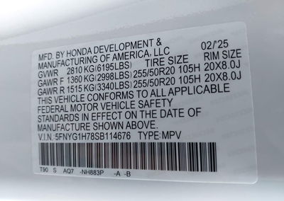 2025 Honda Pilot Touring, Front End damage, Iaai lot 45259520, photo 9 of 16