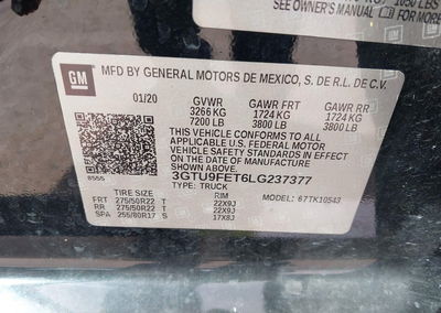 2020 Gmc Sierra 1500 4wd  Short Box Denali, Rear damage, Iaai lot 44814941, photo 9 of 13