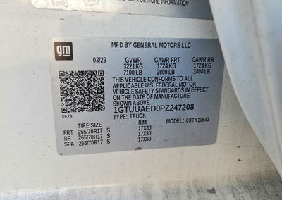 2023 Gmc Sierra K1500, Front End damage, Copart lot 77295225, photo 12 of 14