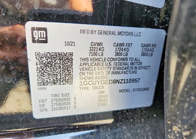 2022 Chevrolet Silverado Ltd K1500 Ltz, daño Frontal, Copart lote 54072176, foto 12 de 12