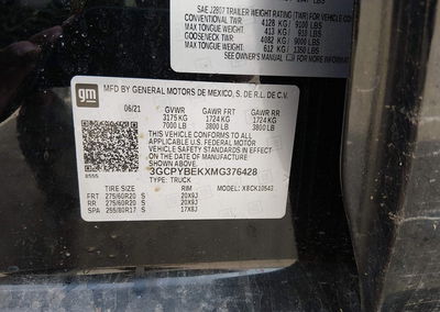 2021 Chevrolet Silverado 1500, пошкодження: Engine Burn, Iaai лот 44518244, фото 9 з 22