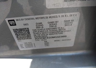 2021 Chevrolet Silverado 1500 2wd  Short Bed Lt, uszkodzenie: Tył, Iaai lot 45213123, zdjęcie 9 z 18