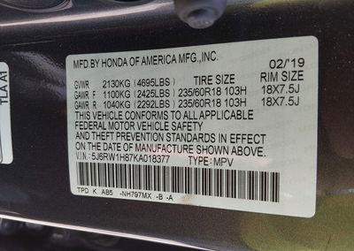 2019 Honda Cr-v Ex-l, пошкодження: Передня частина, Iaai лот 45161645, фото 9 з 19