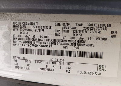 2019 Ford Transit-150, uszkodzenie: Przód, Iaai lot 44709402, zdjęcie 9 z 22
