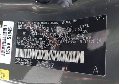 2013 Toyota Sienna Le V6 8 Passenger, daño Biohazard, Iaai lote 45184240, foto 9 de 17