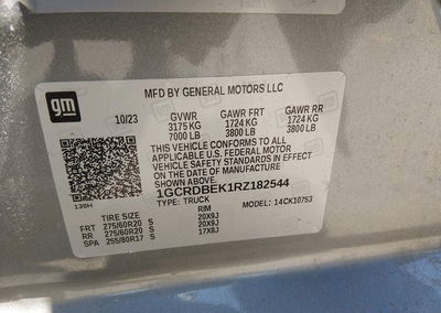 2024 Chevrolet Silverado 1500 4wd  Standard Bed Custom, Left Side damage, Iaai lot 45286110, photo 9 of 17
