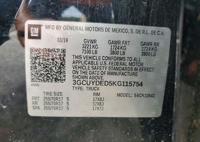 2019 Chevrolet Silverado K1500 Lt, Front End damage, Copart lot 55518026, photo 12 of 13
