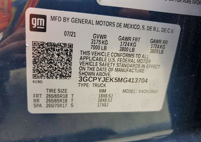 2021 Chevrolet Silverado K1500 Lt, daño Frontal, Copart lote 56504846, foto 12 de 14