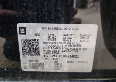 2019 Gmc Sierra K2500 Denali, uszkodzenie: Przód, Copart lot 57781616, zdjęcie 12 z 14