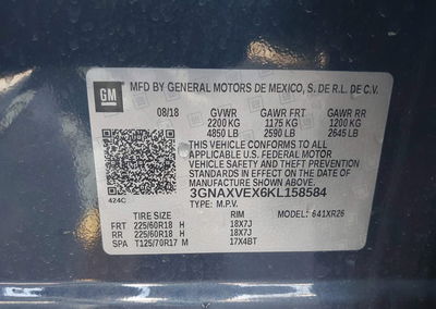 2019 Chevrolet Equinox Lt, пошкодження: Правий бік, Iaai лот 45125585, фото 9 з 16