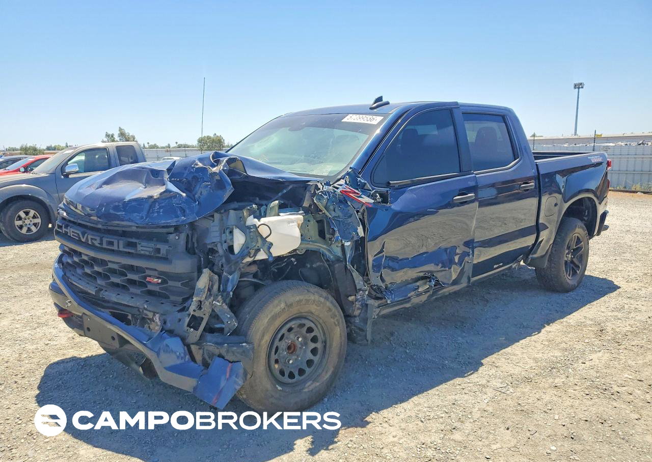 2023 Chevrolet Silverado K1500 Trail Boss Custom, Front End damage, Copart lot 57399586