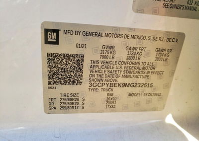 2021 Chevrolet Silverado K1500 Custom, Side damage, Copart lot 57256336, photo 12 of 14