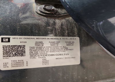 2019 Chevrolet Silverado K1500 Lt, Front End damage, Copart lot 57917606, photo 13 of 15