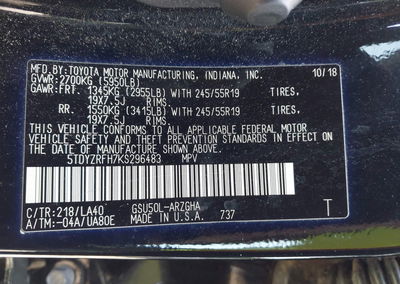 2019 Toyota Highlander Limited Platinum, uszkodzenie: Prawy bok, Iaai lot 45265839, zdjęcie 9 z 16