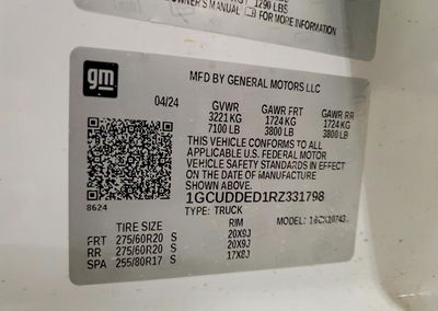 2024 Chevrolet All Models Silverado, daño Frontal, Copart lote 73295545, foto 12 de 12