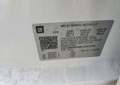 2019 Chevrolet Silverado C1500, uszkodzenie: Tył, Copart lot 46271486, zdjęcie 12 z 12