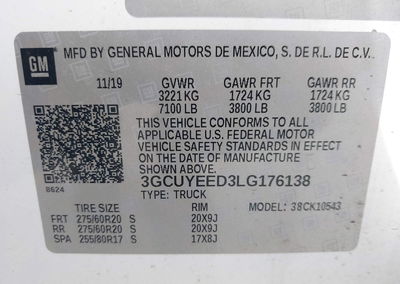 2020 Chevrolet Silverado 1500 4wd  Short Bed Rst, uszkodzenie: Przód, Iaai lot 45007229, zdjęcie 9 z 16