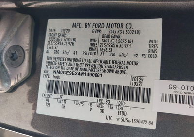 2021 Ford Transit Connect Xl Passenger, daño Normal Wear & Tear, Iaai lote 45350821, foto 9 de 16