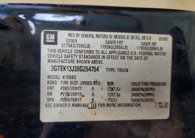 2008 Gmc All Models Sierra, uszkodzenie: Bok, Copart lot 55718226, zdjęcie 12 z 12