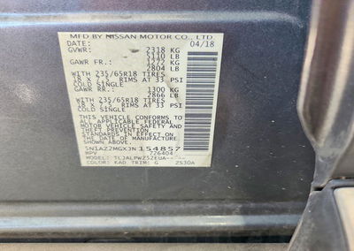 2018 Nissan Murano S, daño Granizo, Copart lote 52594536, foto 13 de 13