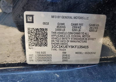 2019 Chevrolet Silverado K2500 High Country, Front End damage, Copart lot 53374006, photo 12 of 14