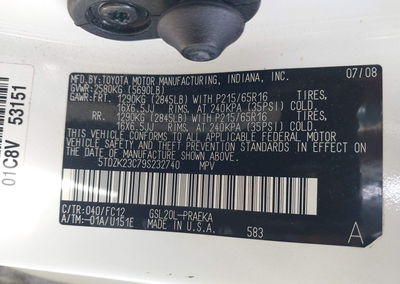 2009 Toyota Sienna Le, daño Lateral derecho, Iaai lote 45181708, foto 9 de 17