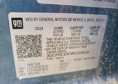 2024 Chevrolet Silverado K1500 Trail Boss Custom, daño Generalizado, Copart lote 47771406, foto 12 de 12