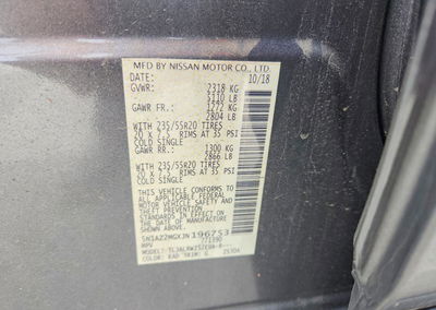 2018 Nissan Murano Sl, uszkodzenie: Przód, Copart lot 52324636, zdjęcie 13 z 13