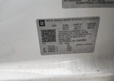 2020 Gmc Sierra 1500 4wd  Short Box At4, daño Frontal izquierdo, Iaai lote 45204629, foto 9 de 17