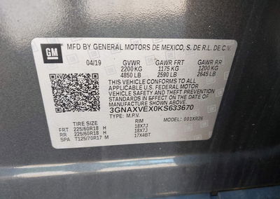 2019 Chevrolet Equinox Lt, uszkodzenie: Przód, Iaai lot 45282354, zdjęcie 9 z 17