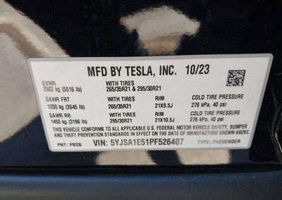 2023 Tesla Model S, пошкодження: Front & Rear, Iaai лот 45136120, фото 9 з 19