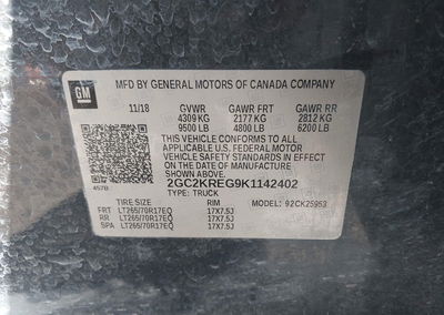 2019 Chevrolet Silverado 2500hd Wt, Normal Wear & Tear damage, Iaai lot 45209962, photo 9 of 19