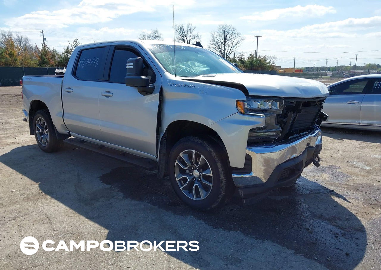 2021 Chevrolet Silverado 1500 4wd  Short Bed Lt, uszkodzenie: Lewy przód, Iaai lot 44874798